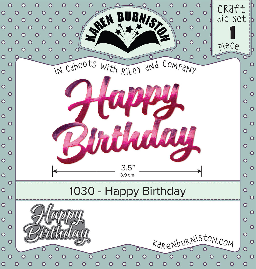 Karen Burniston Craft Die Set Happy Birthday (1030)