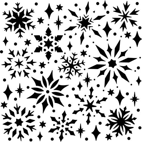 The Crafter's Workshop 6x6 Stencil Snowflake Sparkles (TCW1057s)