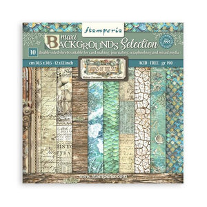 Stamperia Songs of the Sea Collection Backgrounds 12x12 Paper Pad (SBBL142)
