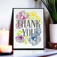 Load image into Gallery viewer, Spellbinders Paper Arts BetterPress Letterpress Registration Press Plates Thank You Blooms (BPR-001)