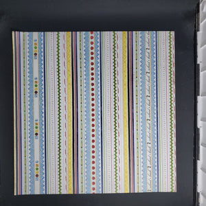 Adornit Carole's Creations School Academy Collection 12x12 Scrapbook Paper Education Stripe