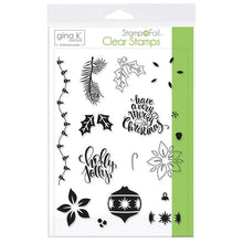 Load image into Gallery viewer, Gina K Designs Stamp N Foil Stamp & Die Set Holly Jolly