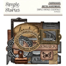 Load image into Gallery viewer, Simple Stories Simple Vintage Essentials Chipboard Metal Hardware (20414)