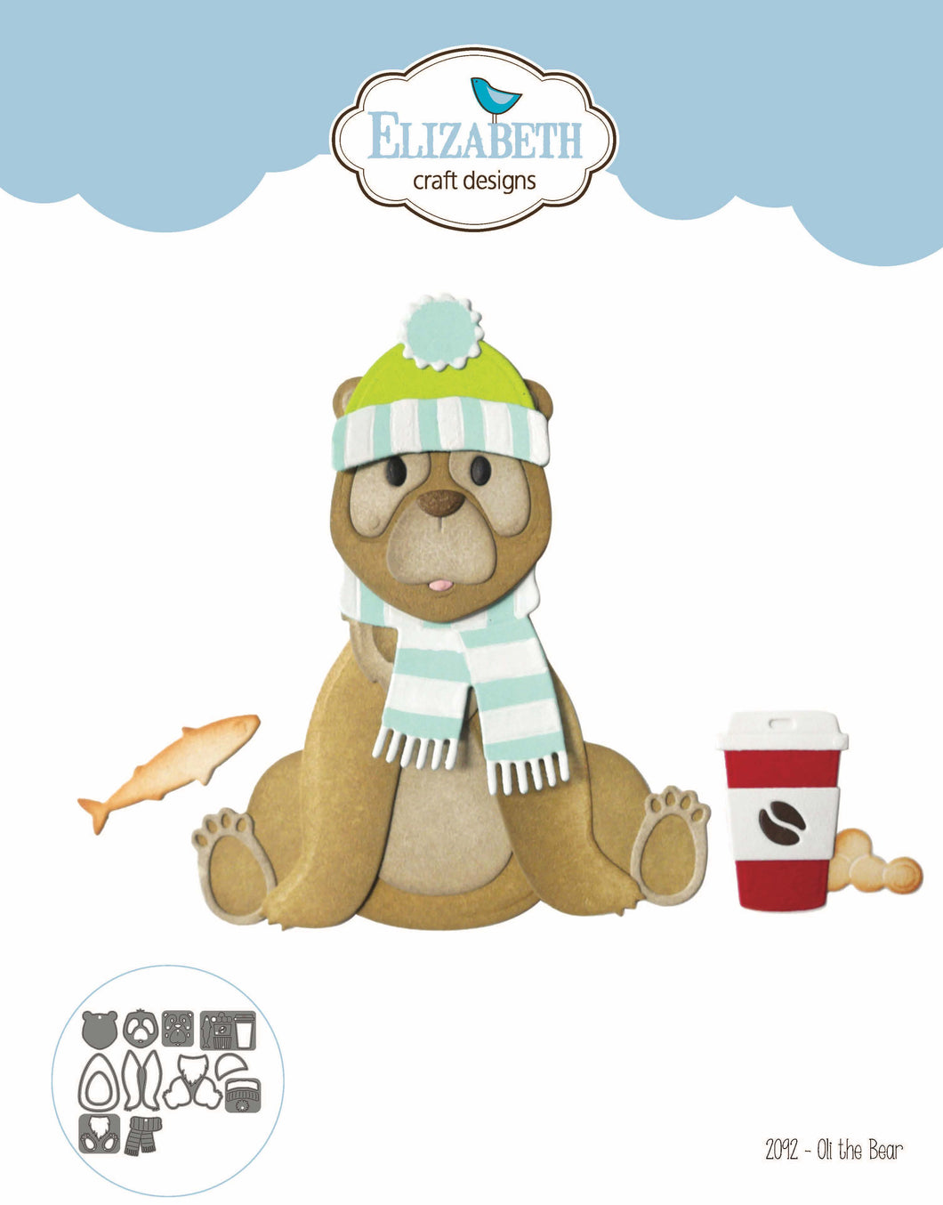 Elizabeth Craft Designs Great Outdoors Collection Oli the Bear (2092)