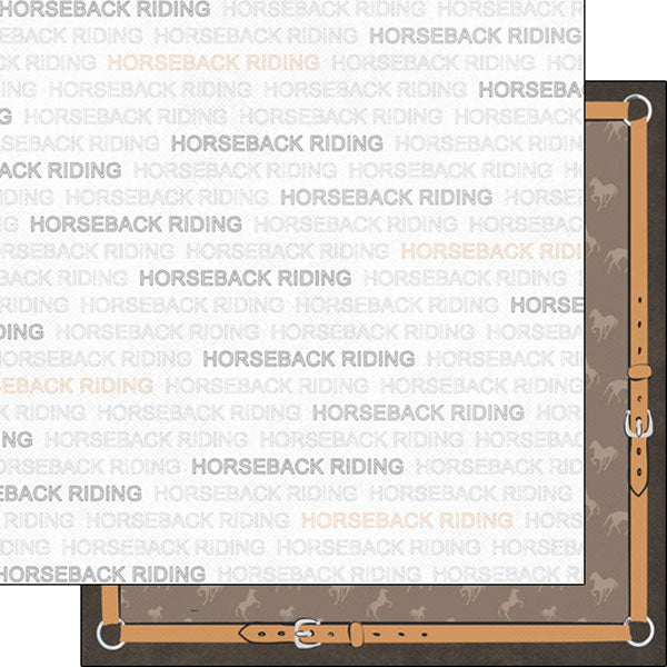 Scrapbook Customs 12x12 Scrapbook Paper Horseback Riding Addict 1 Paper (39598)