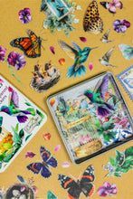 Load image into Gallery viewer, Birds, Foliage, Butterflies Sticker Tin Box