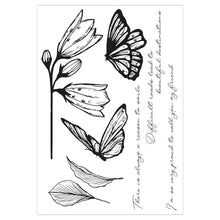 Load image into Gallery viewer, Sizzix Stencil & Stamp Set Cosmopolitan Farfallina (666643)