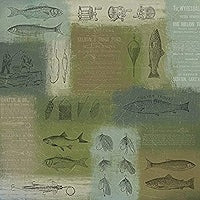 Karen Foster Design 12x12 Scrapbook Paper Fish & Tackle (64963)