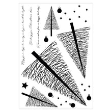 Load image into Gallery viewer, Sizzix A5 Clear Stamps Set W/Stencil Cosmopolitan Christmas Merry And Light By SP