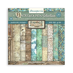Stamperia Songs of the Sea Collection 8x8 Background Paper Pad (SBBS91)