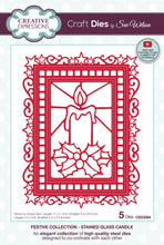 Load image into Gallery viewer, Creative Expressions Craft Dies by Sue Wilson Festive Stained Glass Candle (CED3264)