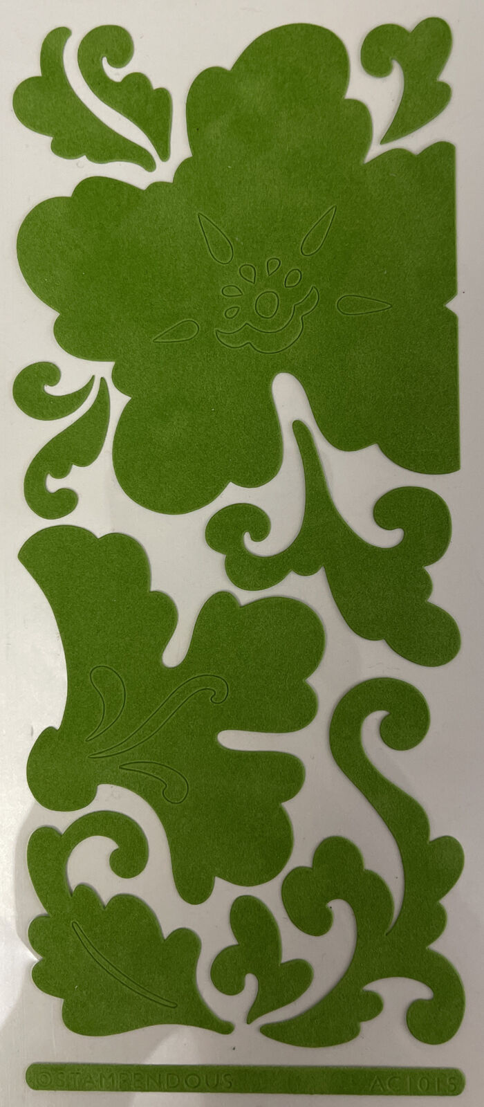 Stampendous Luxurious Velvet Stickers Scrollwork Flowers Velvet Lime (AC1015VL)