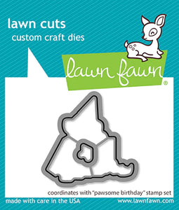Lawn Fawn Lawn Cuts Stamp & Die Set Pawsome Birthday (LF3163)
