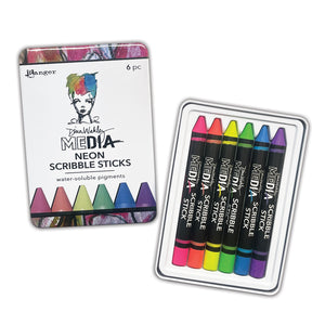 Dina Wakley Media Scribble Sticks Set 4 Neon  (MDA85478)