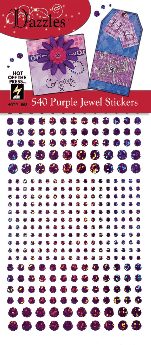 Hot Off the Press Dazzles Purple Jewel Stickers