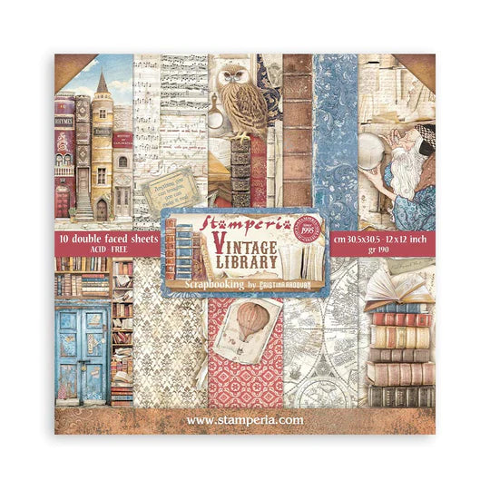 Stamperia Vintage Library Collection 12x12 Paper Pack (SBBL132)