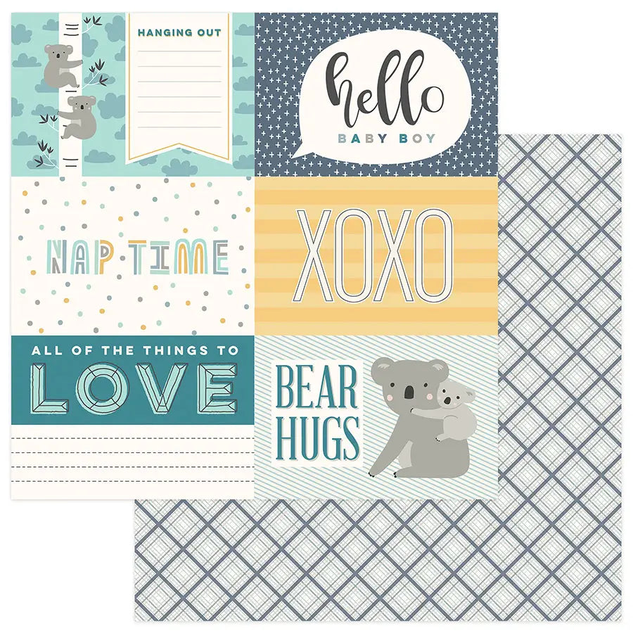 Photoplay Paper Snuggle Up Collection 12x12 Scrapbook Paper Hello Baby (SNG9241)