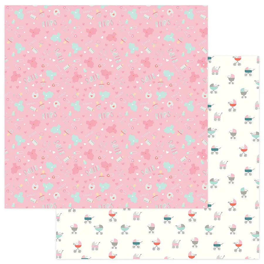 Photoplay Paper Snuggle Up Collection 12x12 Scrapbook Paper Cuddle Time (SNG9254)