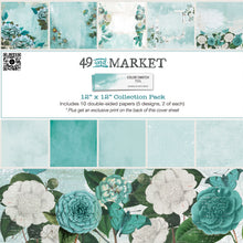 Load image into Gallery viewer, 49 and Market Color Swatch Teal Collection 12x12 Paper Pack (TCS-26214)