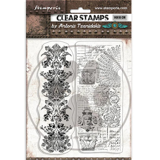 Stamperia Clear Stamp Set Sir Vagabond in Fantasy World Borders (WTK189)