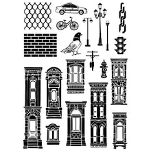 Load image into Gallery viewer, Sizzix Studio Clear Stamps Set 20PK w/3PK Stencils - The City Life by Vic Hollins (666856)