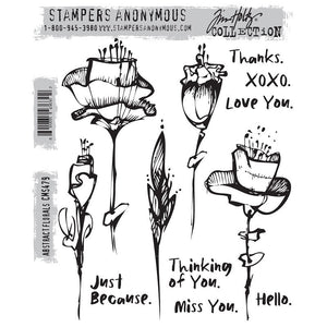 PRE-ORDER Stampers Anonymous Tim Holtz Cling Rubber Stamps Stamp Abstract Florals (CMS479)