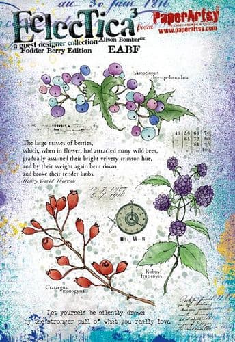 PaperArtsy Electica3 Rubber Stamp Fodder Berry Edition by Alison Bomber (EABF)