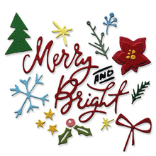 Load image into Gallery viewer, New Share: Sizzix 2D Texture Fades Embossing Folder w/17PK Thinlits Set – Vault Side-Order Merry + Bright by Tim Holtz