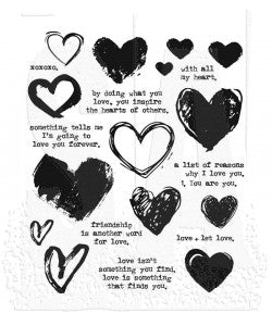 PRE-ORDER Stampers Anonymous Tim Holtz Cling Rubber Stamps Stamp Love Notes (CMS477)