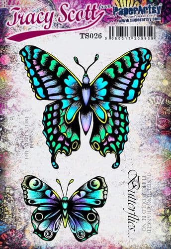 PaperArtsy Stamp Set Butterflies by Tracy Scott Stamp (TS026)