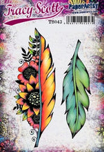 Load image into Gallery viewer, PaperArtsy Rubber Stamp Set Feathers by Tracy Scott Stamp (TS043)
