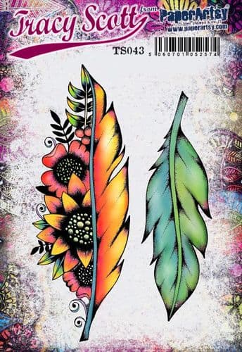 PaperArtsy Rubber Stamp Set Feathers by Tracy Scott Stamp (TS043)