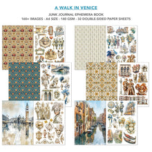 Load image into Gallery viewer, Ciao Bella A Walk in Venice Junk Journal & Ephemera Book A4 32/Pkg (CBB023)