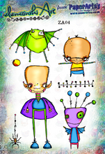 Load image into Gallery viewer, PaperArtsy Stamp Set Four Fiends by Elena Zinski (ZA04)