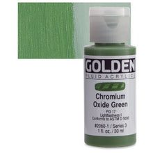 Load image into Gallery viewer, GOLDEN Fluid Acrylics Chromium Oxide Green (2060-1)
