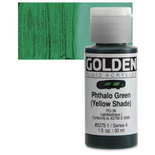 Load image into Gallery viewer, GOLDEN Fluid Acrylics Phthalo Green (Yellow Shade) (2275-1)