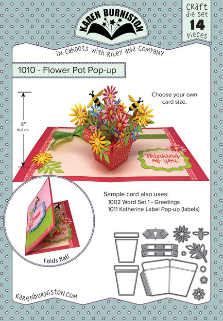 Karen Burniston Craft Die Set Flower Pot Pop Up (1010)