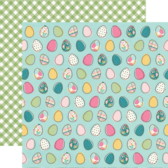 Simple Stories Hip Hop Hooray Collection 12x12 Scrapbook Paper Egg-stra (12106)