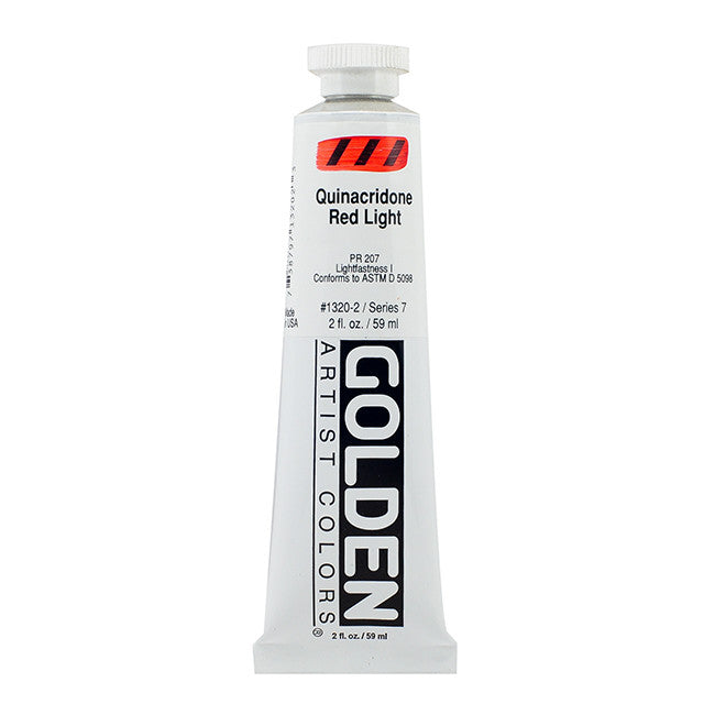 GOLDEN Artist Colors Heavy Body Acrylic Paint Quinacridone Red Light (1320-2)