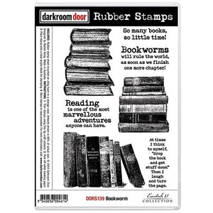 Darkroom Door Rubber Stamps Bookworm designed by Rachel Greig (DDRS139)