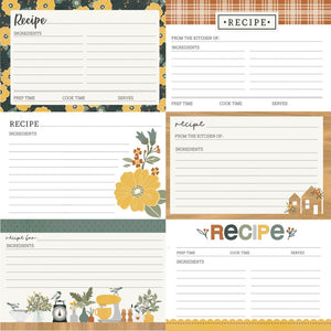 Simple Stories Hearth & Home Collection 12x12 Designer Cardstock Recipe Cards (16508)