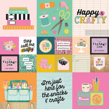 Load image into Gallery viewer, Simple Stories Let's Get Crafty Collection 12x12 Scrapbook Paper 2x2 & 4x4 Elements (17212)