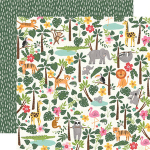 Simple Stories Into the Wild Collection 12x12 Scrapbook Paper Welcome to the Jungle (17602)