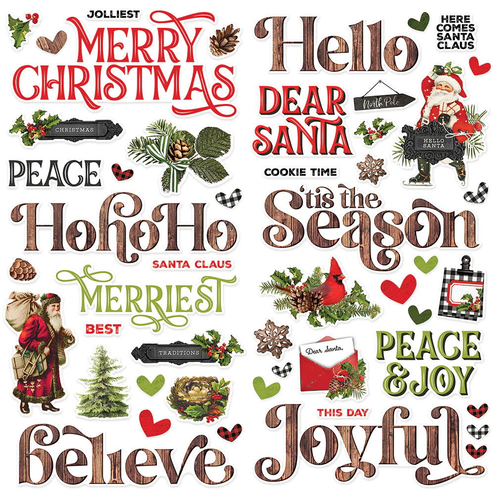 Simple Stories Simple Vintage Christmas Lodge Foam Stickers (18427)