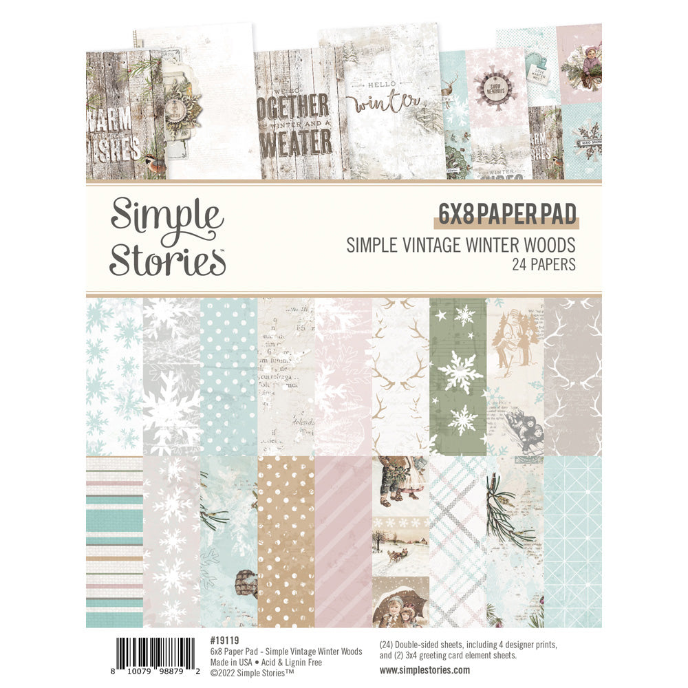 Simple Stories Simple Vintage Winter Woods Collection 6x8 Paper Pad (19119)