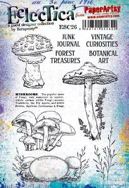 Paper Artsy Stamp Set Mushrooms designed by Scrapcosy (ESC26)