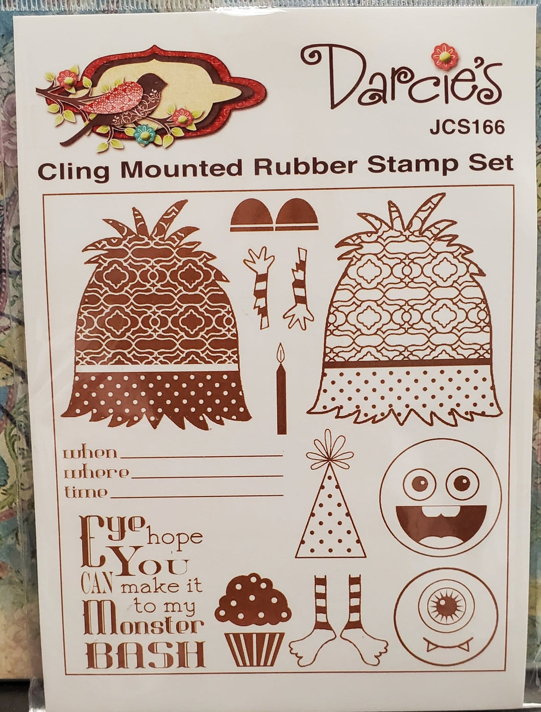 Darcie's Heart & Home: Cling Mounted Rubber Stamp Set - Monster Bash (JCS166)