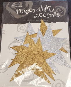 Black Ink Decorative Accents - Gold & Silver Stars (DA-9421)