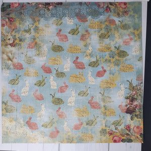 Karen Foster Design 12x12 Scrapbook Paper Bunnies & Lace (64377)