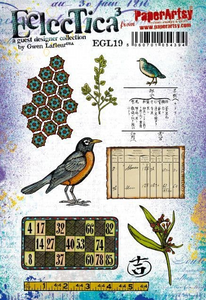 PaperArtsy Eclectica3 Rubber Stamp Set Birds & Buds designed by Gwen Lafleur (EGL19)